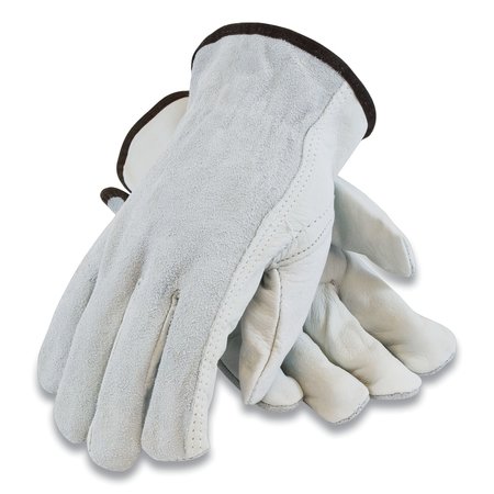 PIP Top-Grain Leather Drivers Gloves with Shoulder-Split Cowhide Leather Back, Small, Gray PR 68-PK-161SB/S